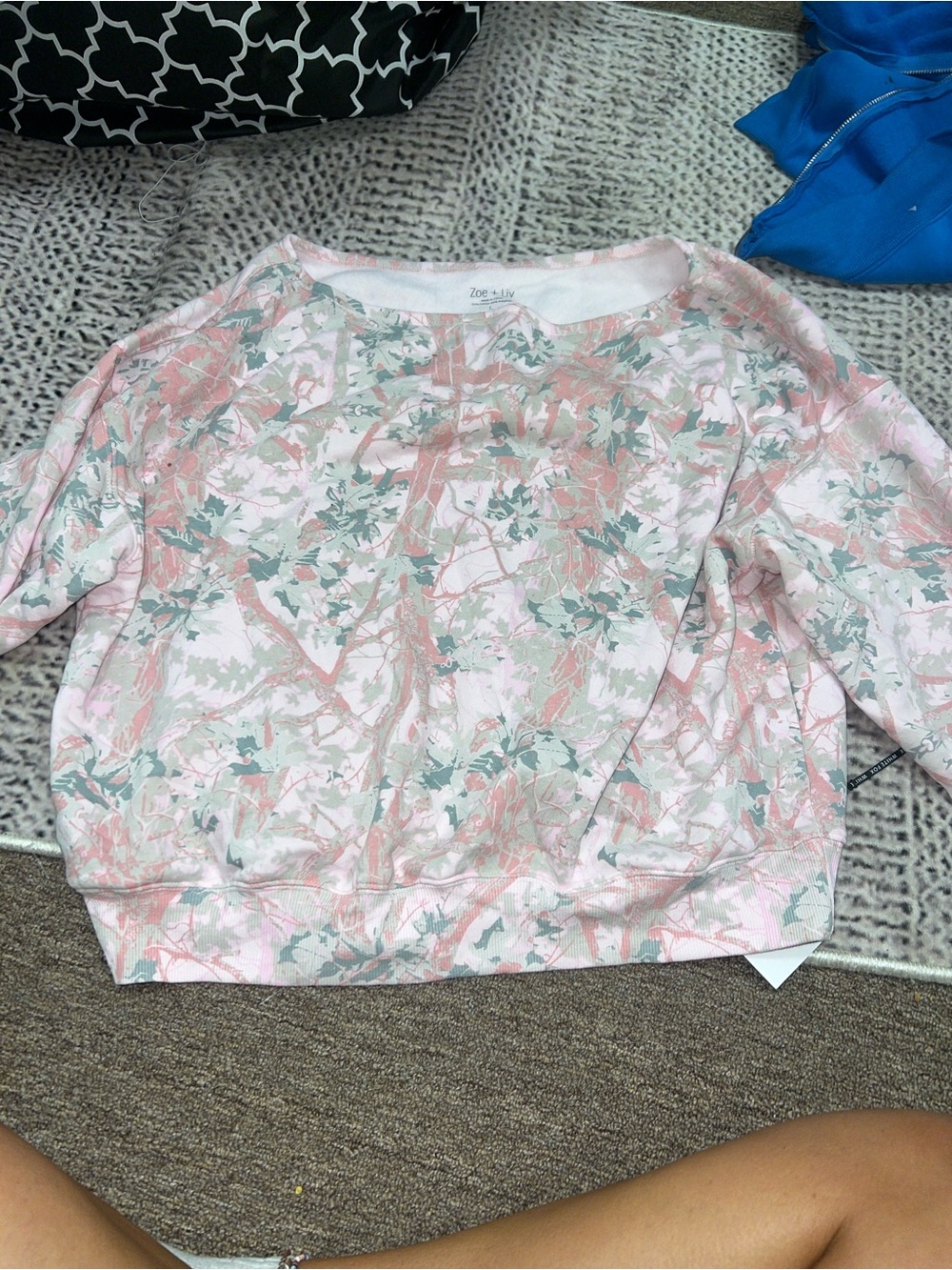 Floral Pink & Sage Lightweight Sweatshirt